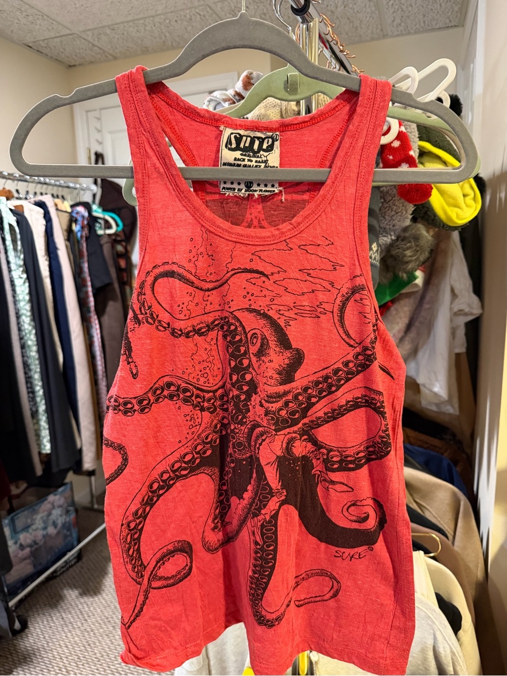 Red Octopus Yoga Tank Top